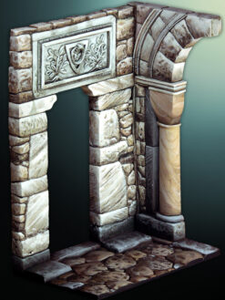 54mm medieval stone scenery
