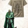 Green Knight bundle with miniature and matching Michele Rubini T-shirt on parchment-toned cotton.
