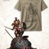 Gilgamesh bundle with miniature and matching Michele Rubini T-shirt on parchment-toned cotton.