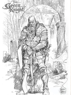 Green Knight T-shirt artwork by Michele Rubini for Michele Rubini's Gods & Legends.