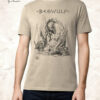 Beowulf T-shirt with Michele Rubini artwork on parchment-toned cotton.