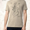 Mermaid T-shirt with Michele Rubini artwork on parchment-toned cotton.