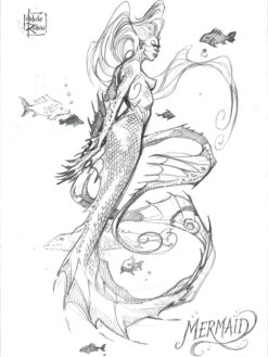 Mermaid T-shirt artwork by Michele Rubini for Michele Rubini's Gods & Legends.