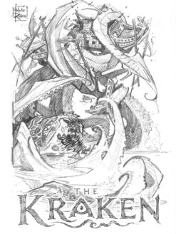 Kraken T-shirt artwork by Michele Rubini for Michele Rubini's Gods & Legends.