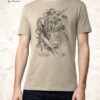 Achilles T-shirt with Michele Rubini artwork on parchment-toned cotton.