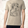 Hydra T-shirt with Michele Rubini artwork on parchment-toned cotton.