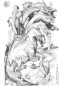 Hydra T-shirt artwork by Michele Rubini for Michele Rubini's Gods & Legends.