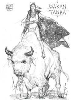 Wakan Tanka T-shirt artwork by Michele Rubini for Michele Rubini's Gods & Legends.
