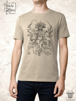 Kalima T-shirt with Michele Rubini artwork on parchment-toned cotton.