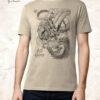 Ao Guang T-shirt with Michele Rubini artwork on parchment-toned cotton.