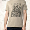 Odin T-shirt with Michele Rubini artwork on parchment-toned cotton.