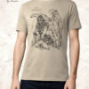 Sphynx T-shirt with Michele Rubini artwork on parchment-toned cotton.