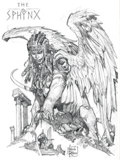 Sphynx T-shirt artwork by Michele Rubini for Michele Rubini's Gods & Legends.