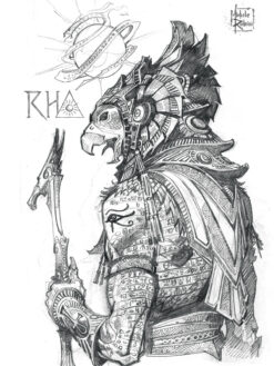 Rha T-shirt artwork by Michele Rubini for Michele Rubini's Gods & Legends.